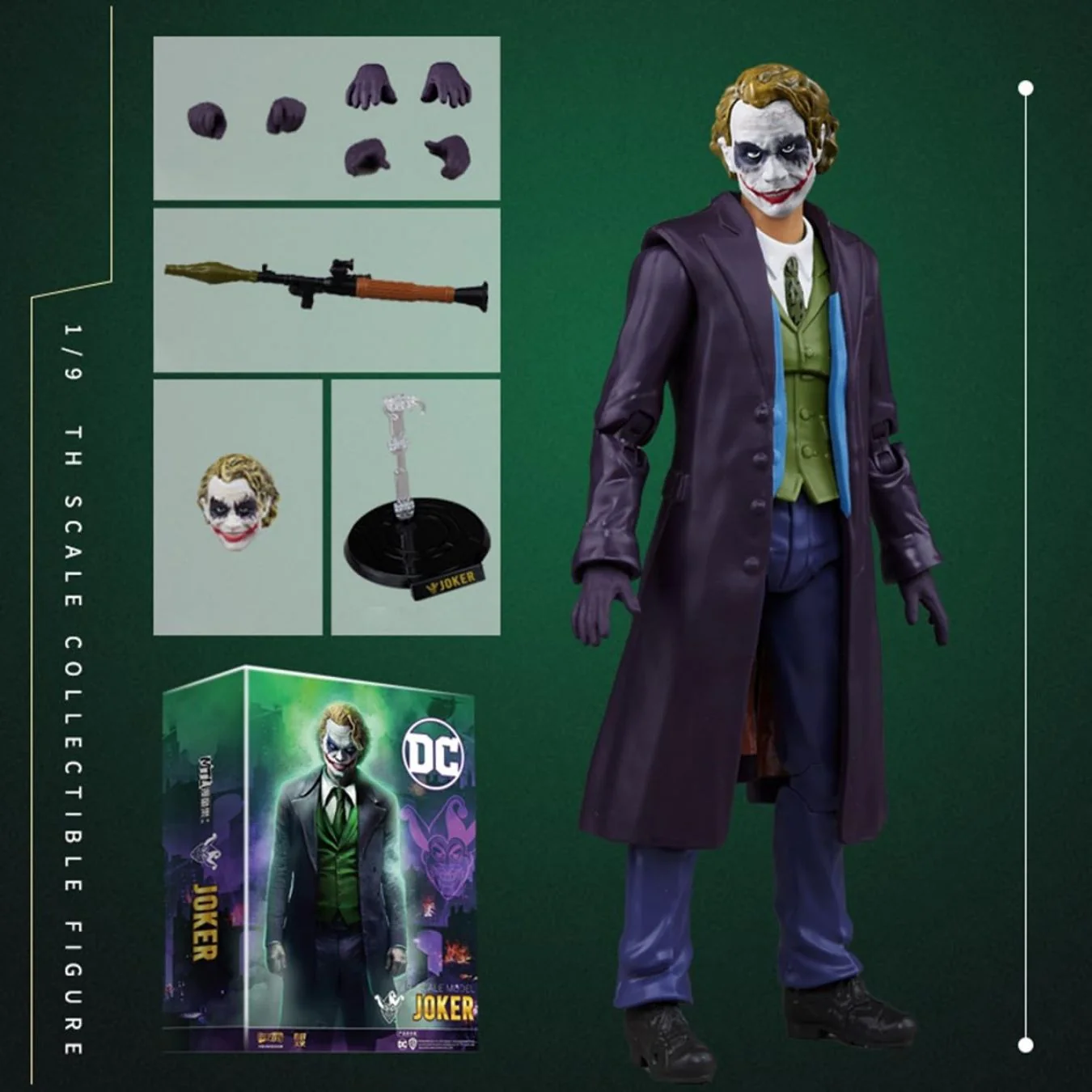 Joker 1/9 Scale (20 cm) Poseable Figure (extra head and hands) | Brand - Fondjoy - Image 7