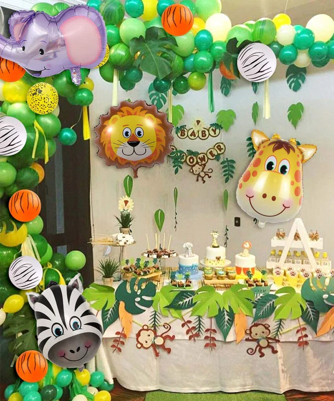 Jungle Animal Safari Themed Balloon Garland Kit Of 22pcs (Multicolor) For Jungle - Image 6
