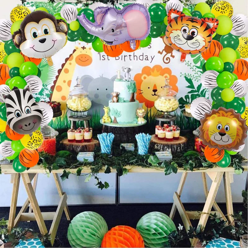 Jungle Animal Safari Themed Balloon Garland Kit Of 22pcs (Multicolor) For Jungle - Image 8