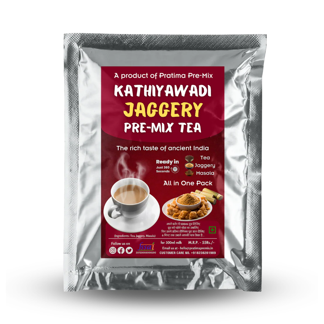Kathiyawadi Jaggery Tea Pre-Mix – For 500ml Milk
