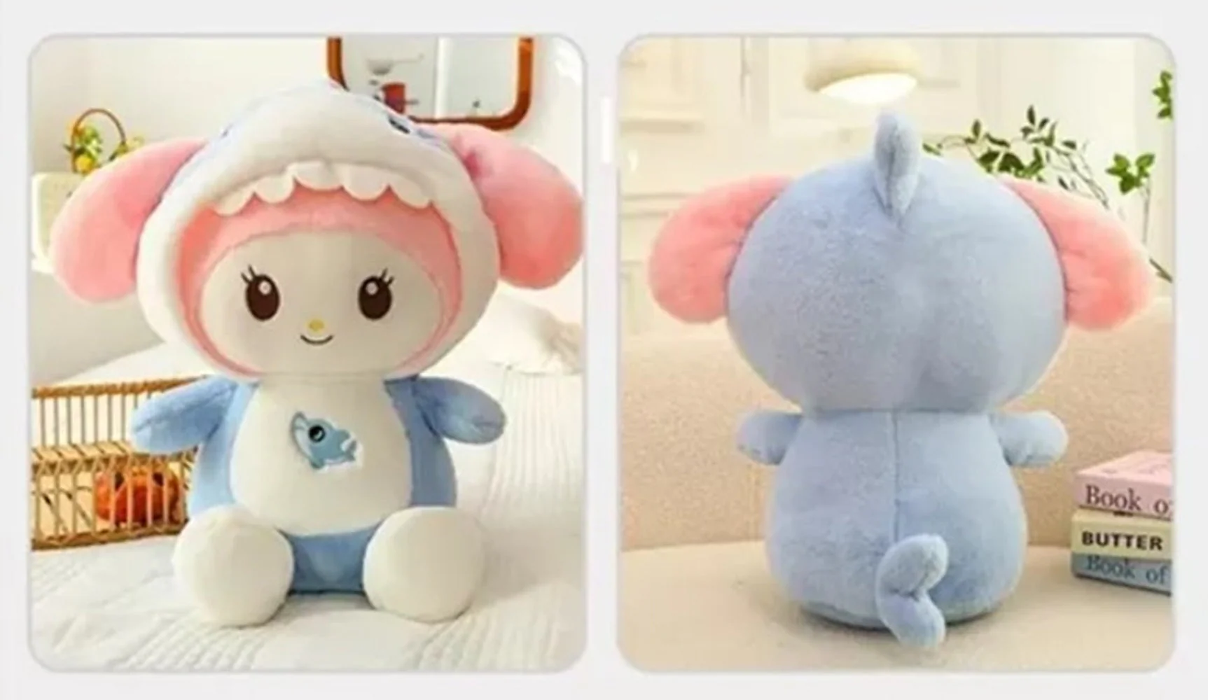 Kawaii Shark Bunny Plush Toy – Huggable Stuffed Animal Doll for Cuddles, Home Décor Ultra Soft Bunny Plushie for Kids, Baby Girls, Toddlers & Collectors (40 cm - Image 8