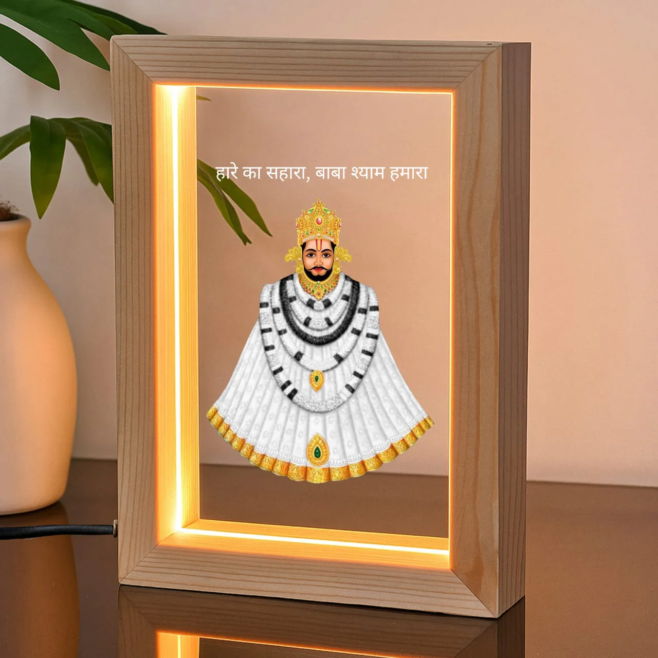 Khatu Shyam Wooden Acrylic Led Frame - Image 4