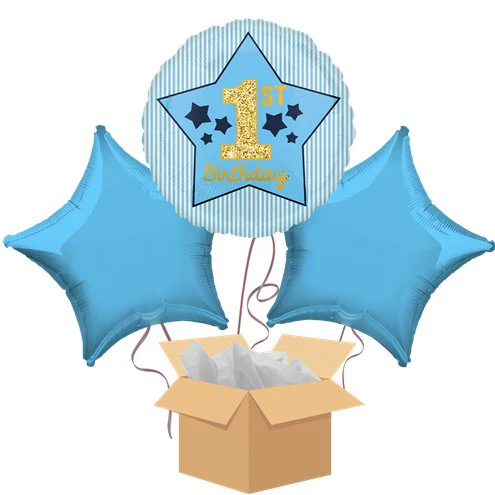 Kids 1st Birthday Decoration Pack of 5pcs Foil Balloon (Blue)(Pack of 5) - Image 5