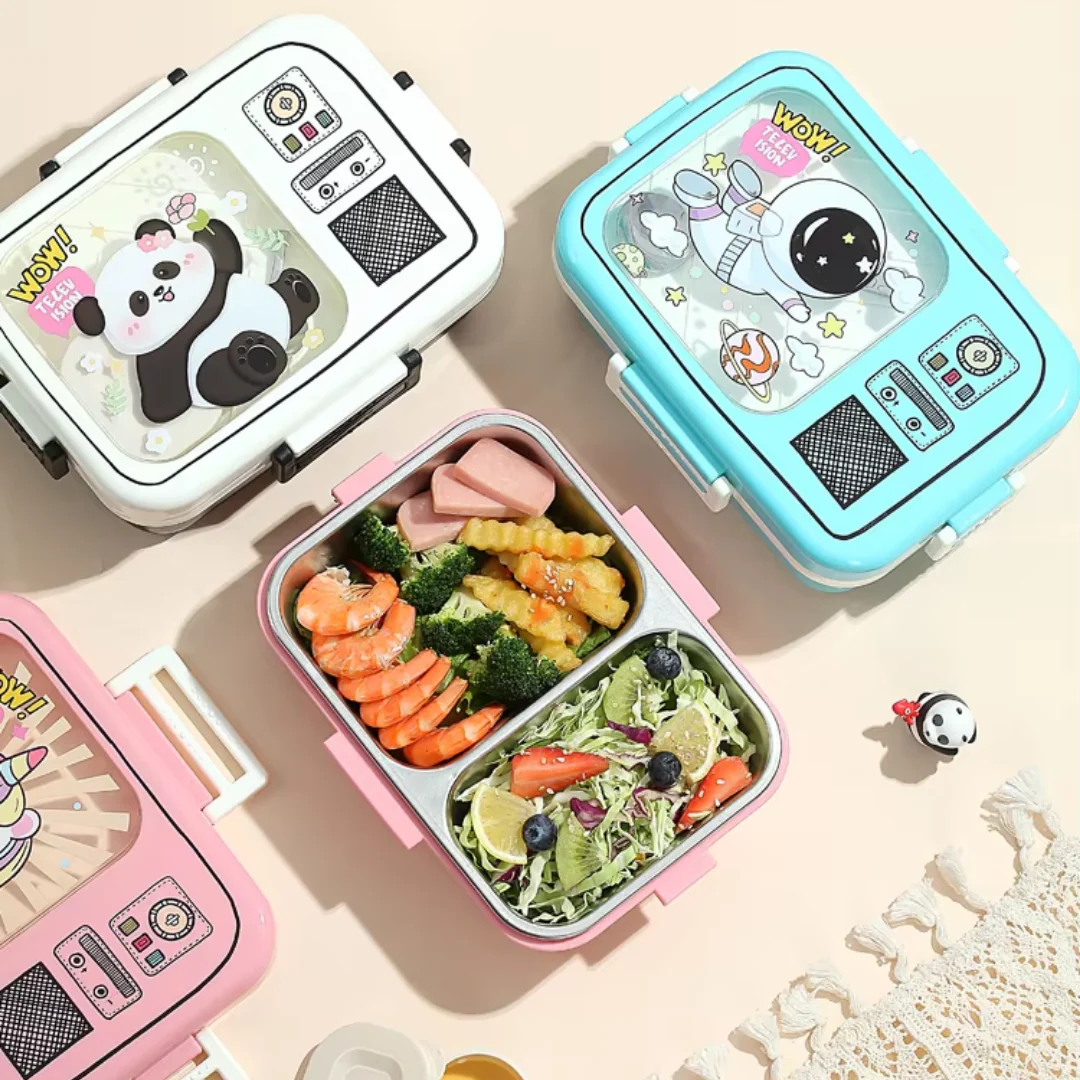 Kids Bento Lunch Box – Cute Leakproof Design with Spoon & Sauce Container | Panda, Astronaut, Unicorn - Image 7