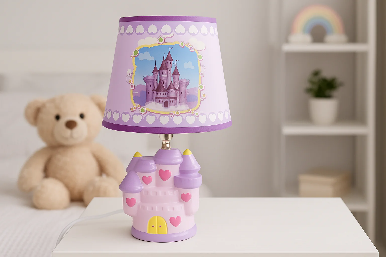 Kids Castle Table Lamp – Cute Night Lamp for Boys & Girls (Available in Pink & Blue) - Image 5