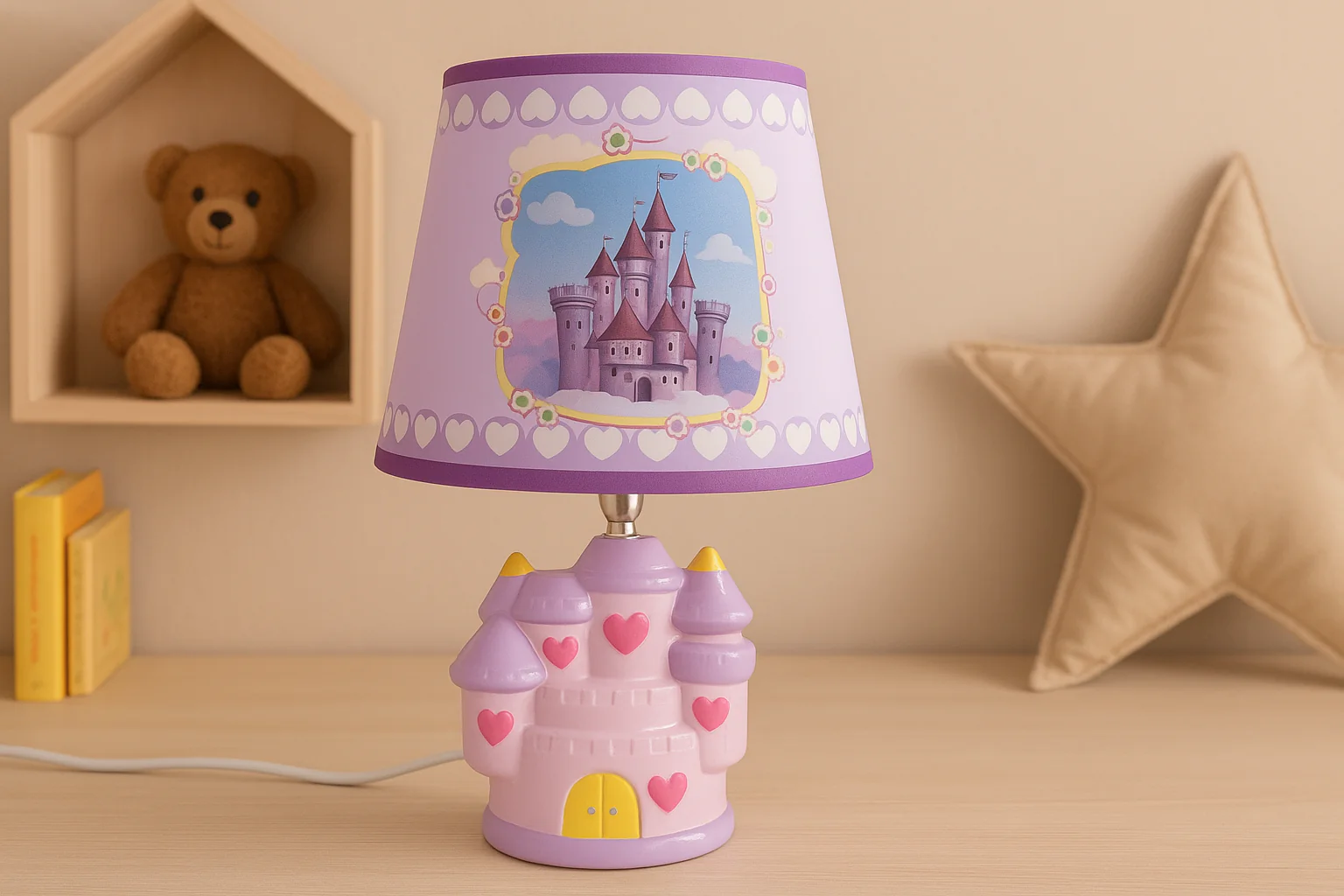 Kids Castle Table Lamp – Cute Night Lamp for Boys & Girls (Available in Pink & Blue) - Image 6