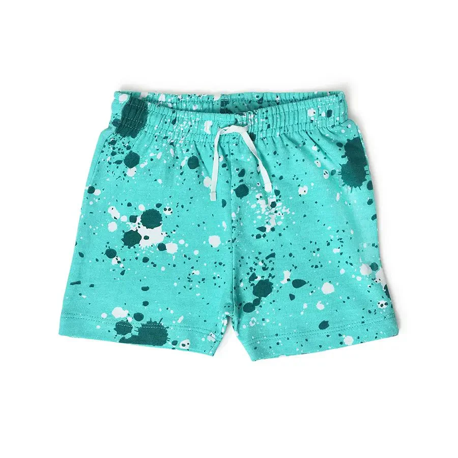 Kids Printed Hoodie & Shorts Set For Baby - Image 5