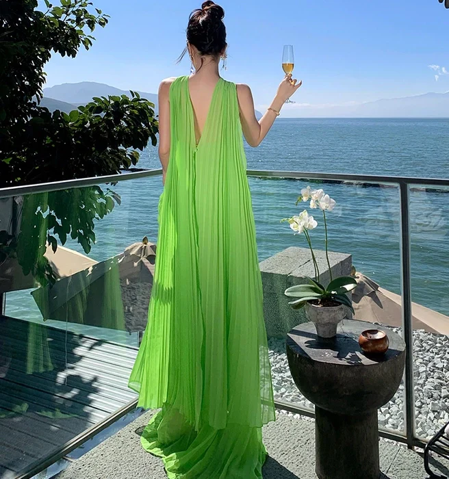 Kiesha Pleated Vacay Dress - Image 2
