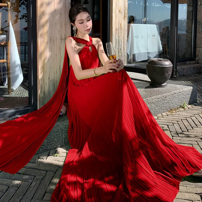 Kiesha Pleated Vacay Dress - Image 8