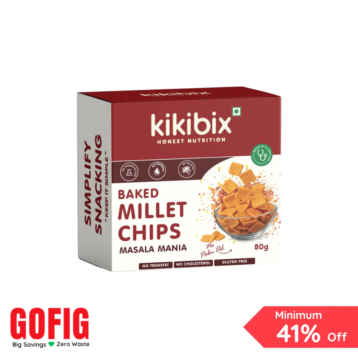 Kikibix Baked Millet Chips – Masala Mania (80 g)
