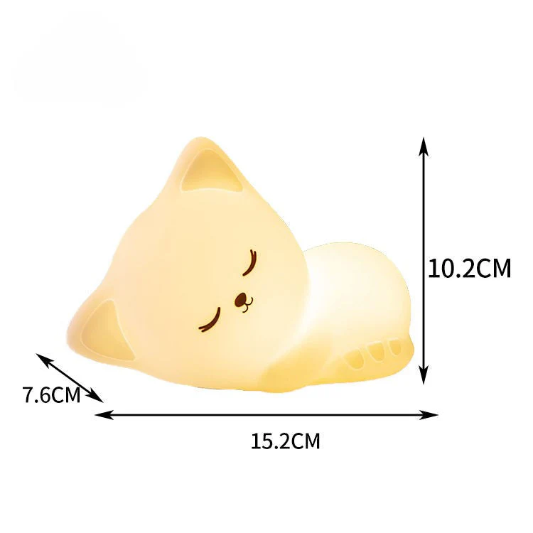 Kitty: Sleeping Cat Silicone Night Lamp with Rechargeable LED for Cozy Bedroom Ambience & Gifting - Image 7