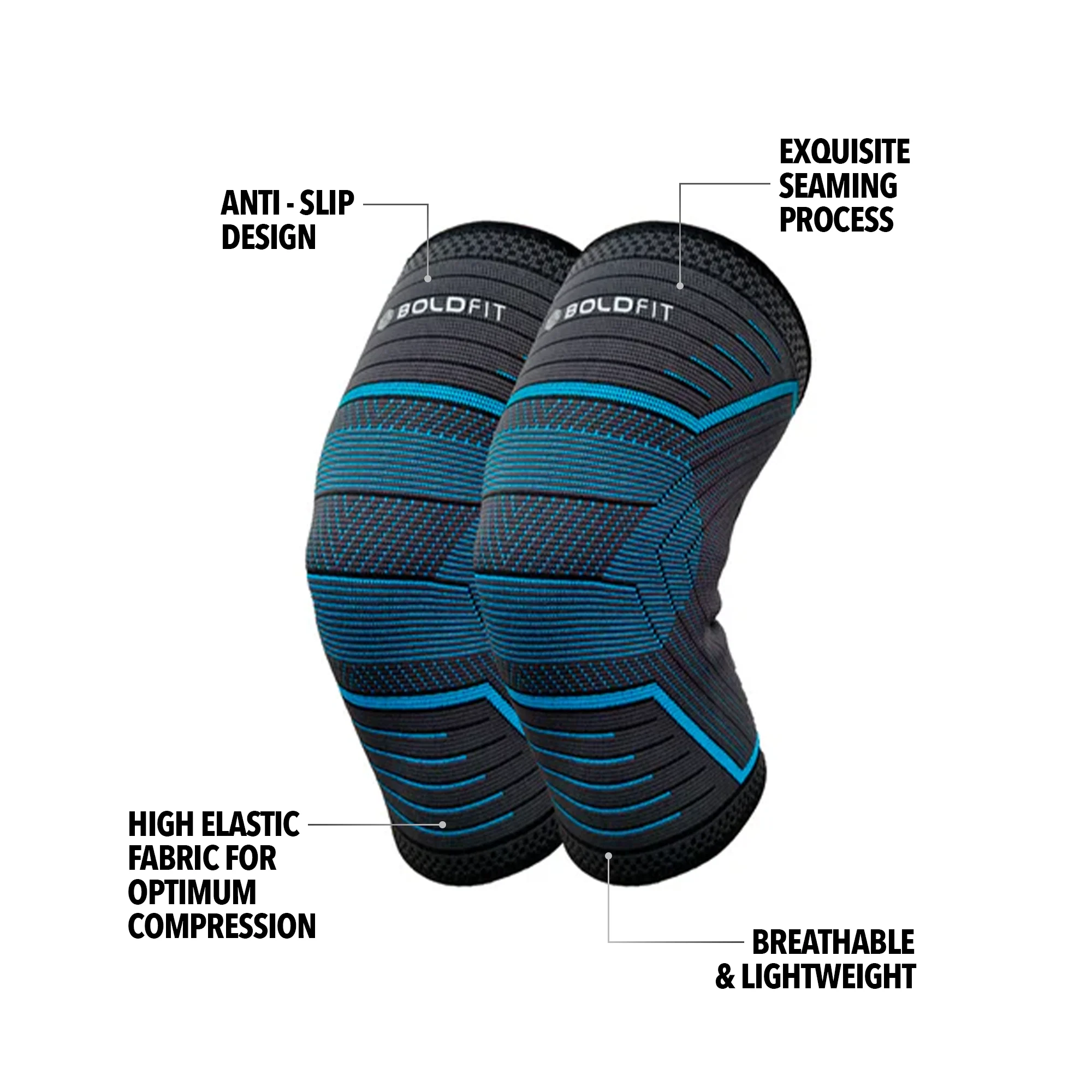 Knee Support Sleeve/Cap-Blue - Image 2