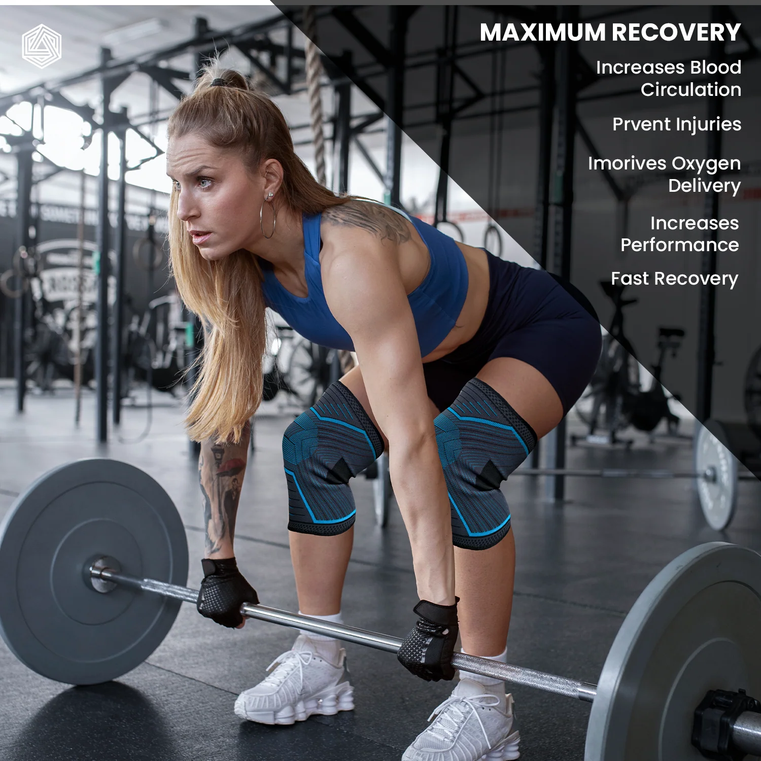 Knee Support Sleeve/Cap-Blue - Image 3