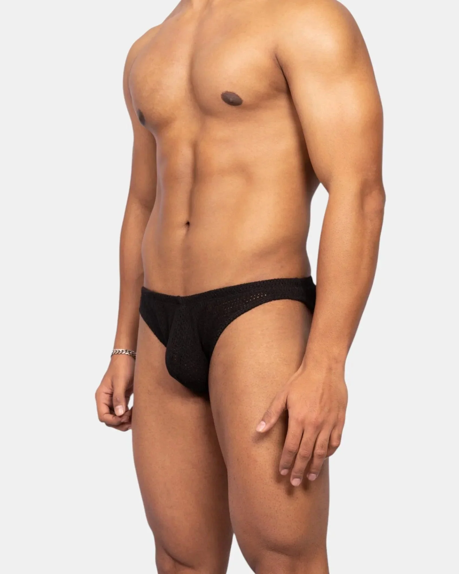 Knit Crochet Brief /Black - Image 4
