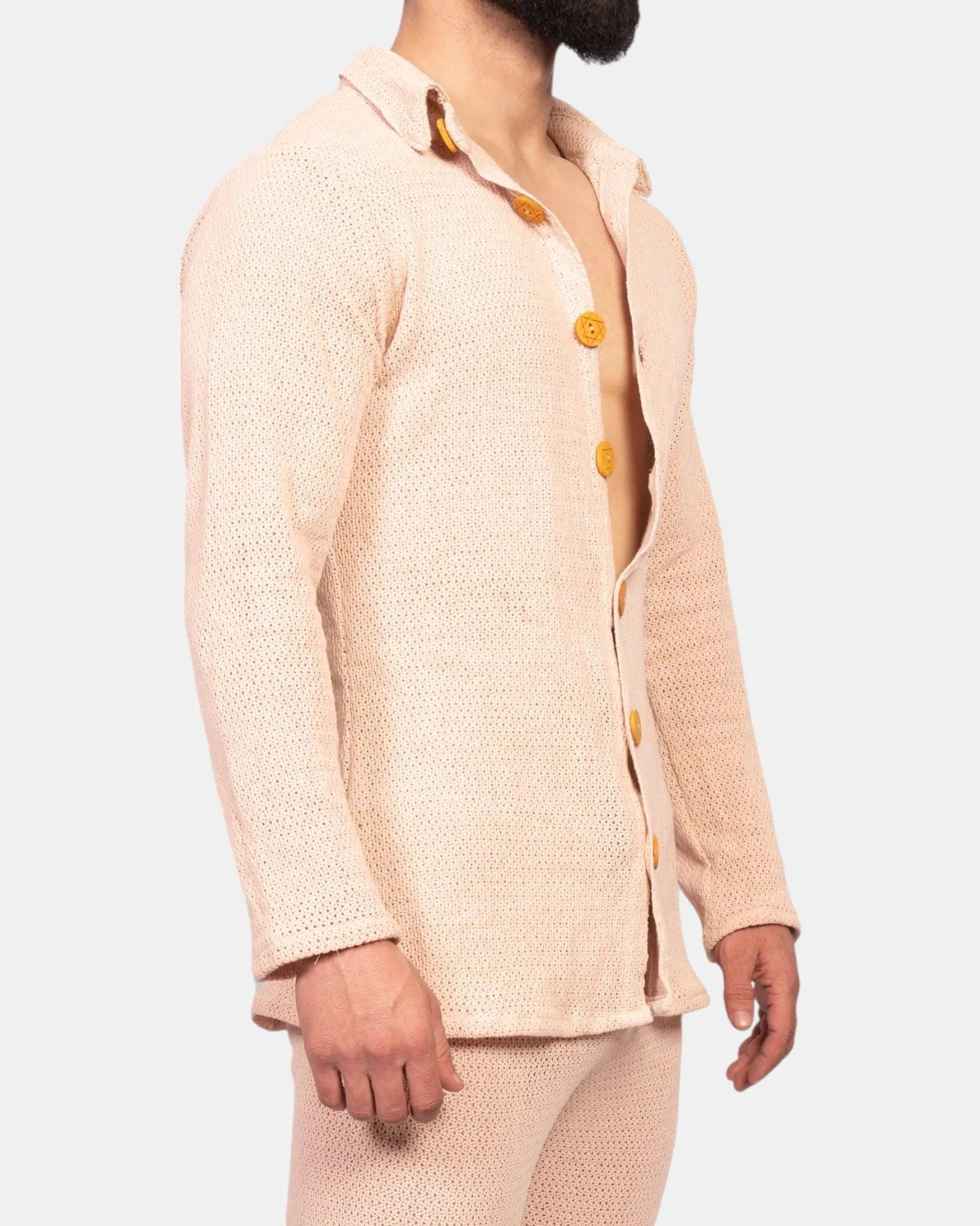 Knit Crochet Shirt /Ivory Cream - Image 3