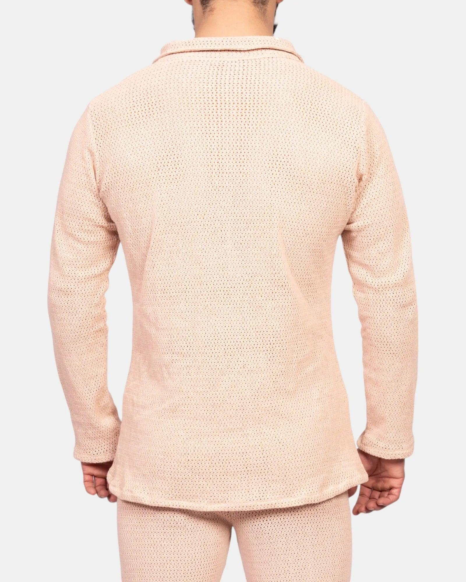 Knit Crochet Shirt /Ivory Cream - Image 4