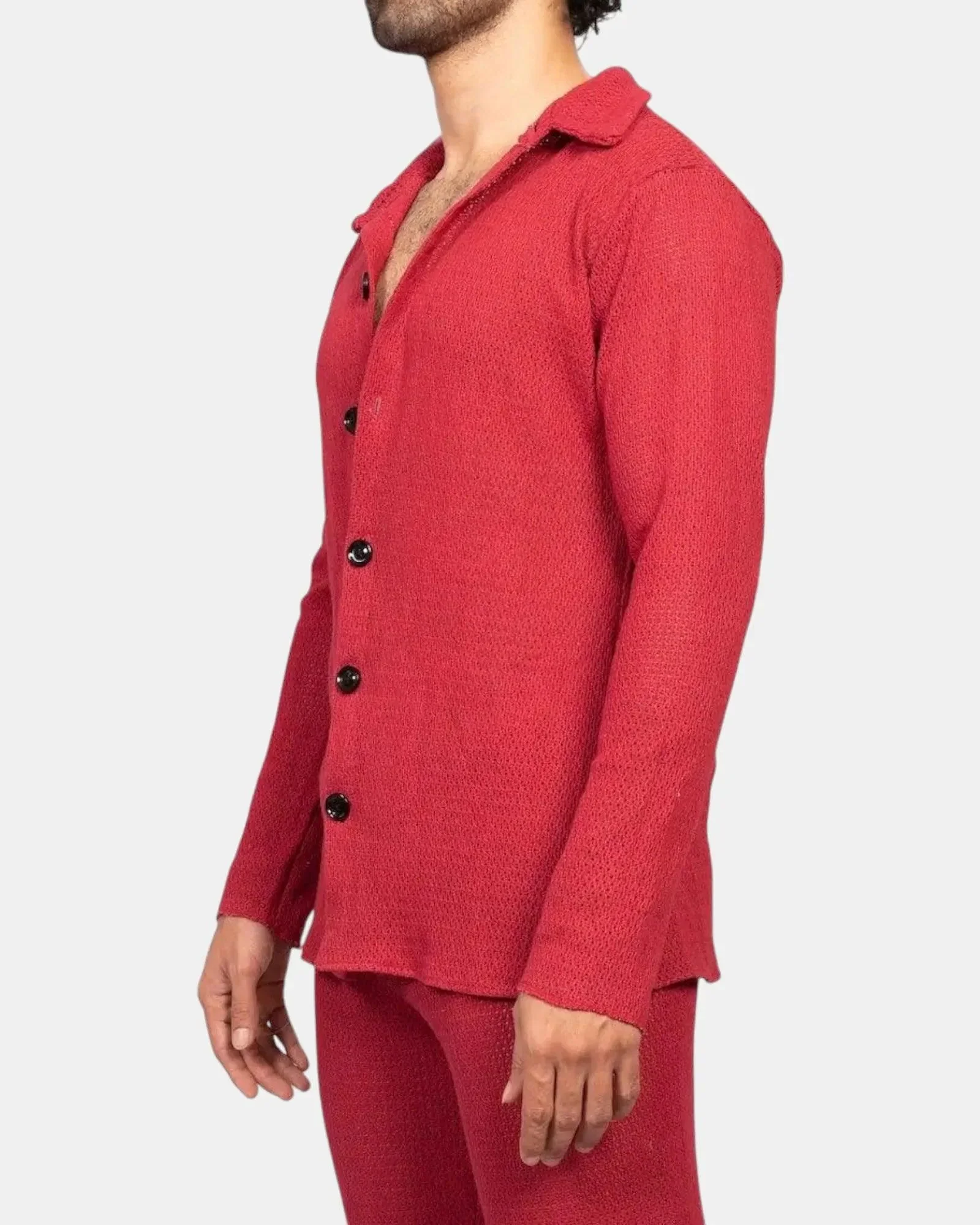 Knit Crochet Shirt /Viva Magenta - Image 5
