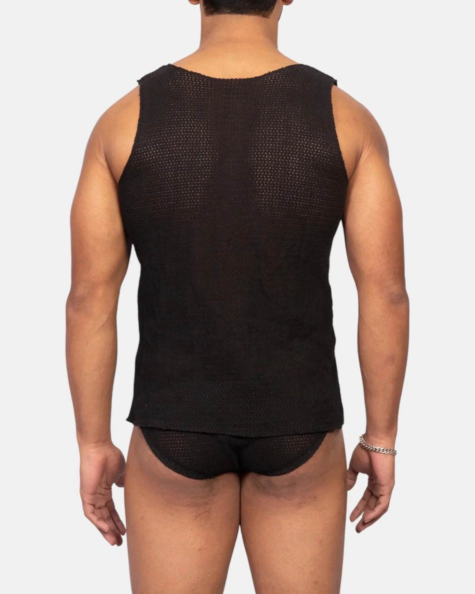 Knit Crochet Tank /Black - Image 3