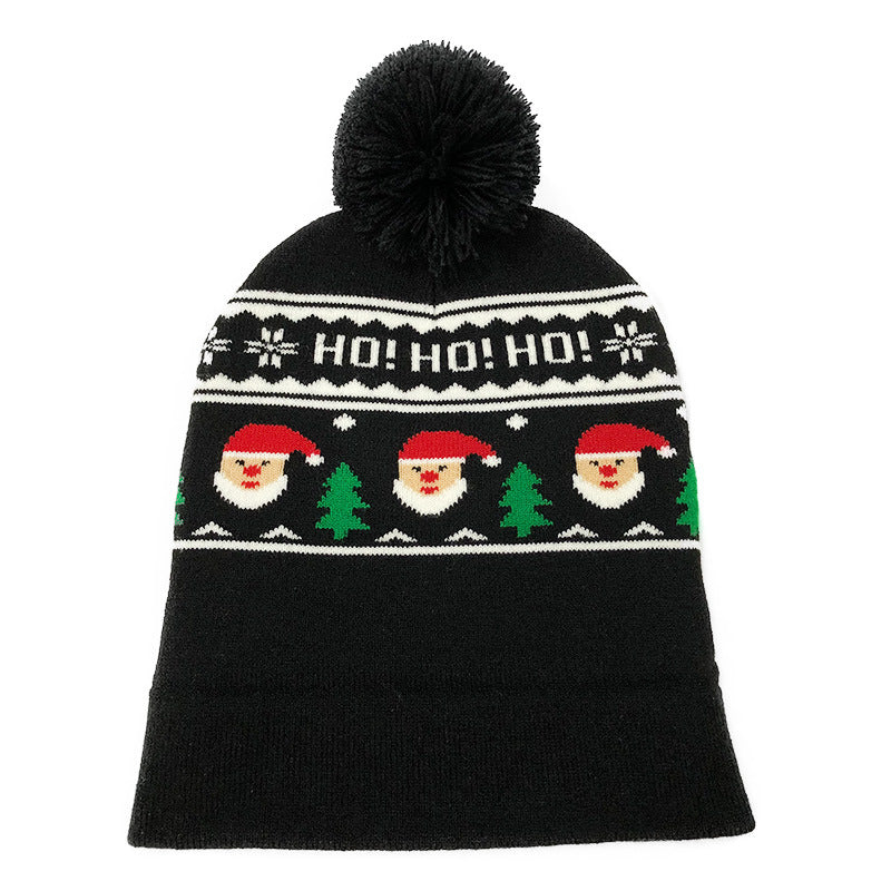 Knitted Christmas Scarf and Cap Set - Black - Image 3
