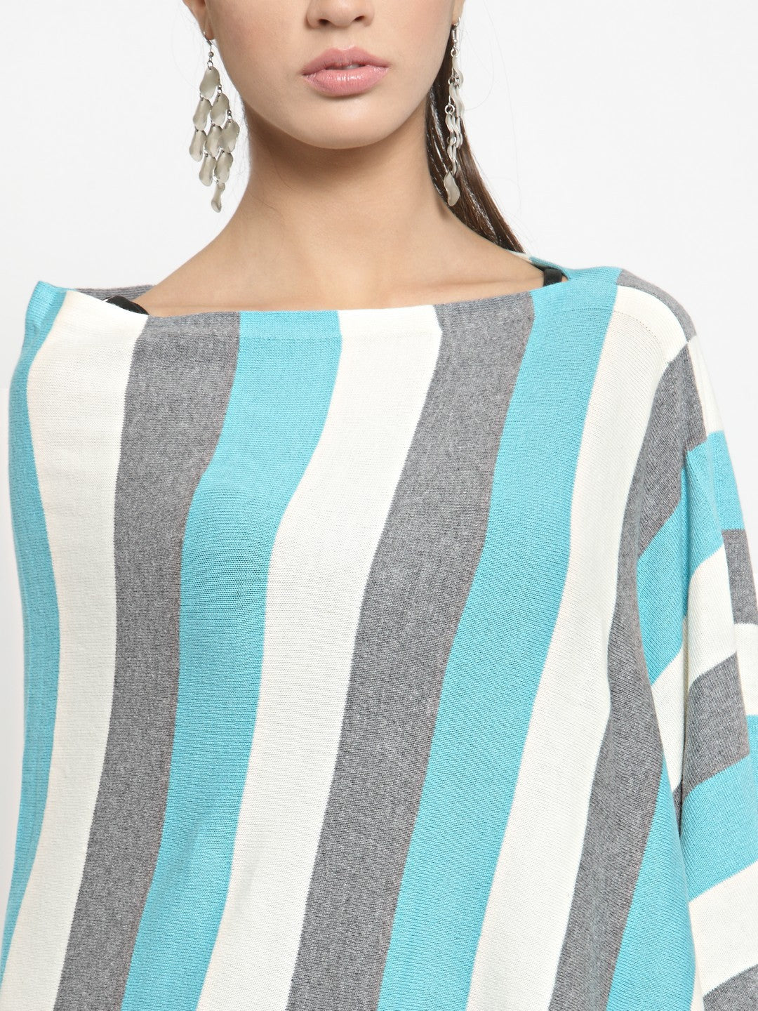 Knitted Cotton Fashion Poncho - Image 4