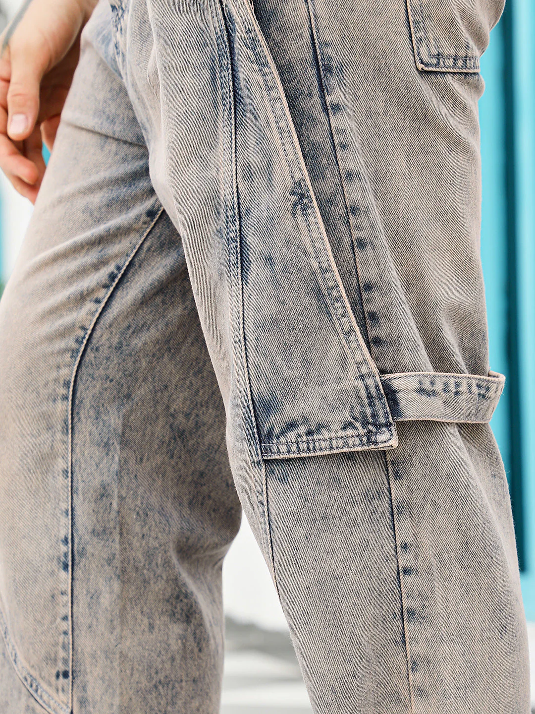 Known Acid-Wash Panelled Denim Jeans - Image 8