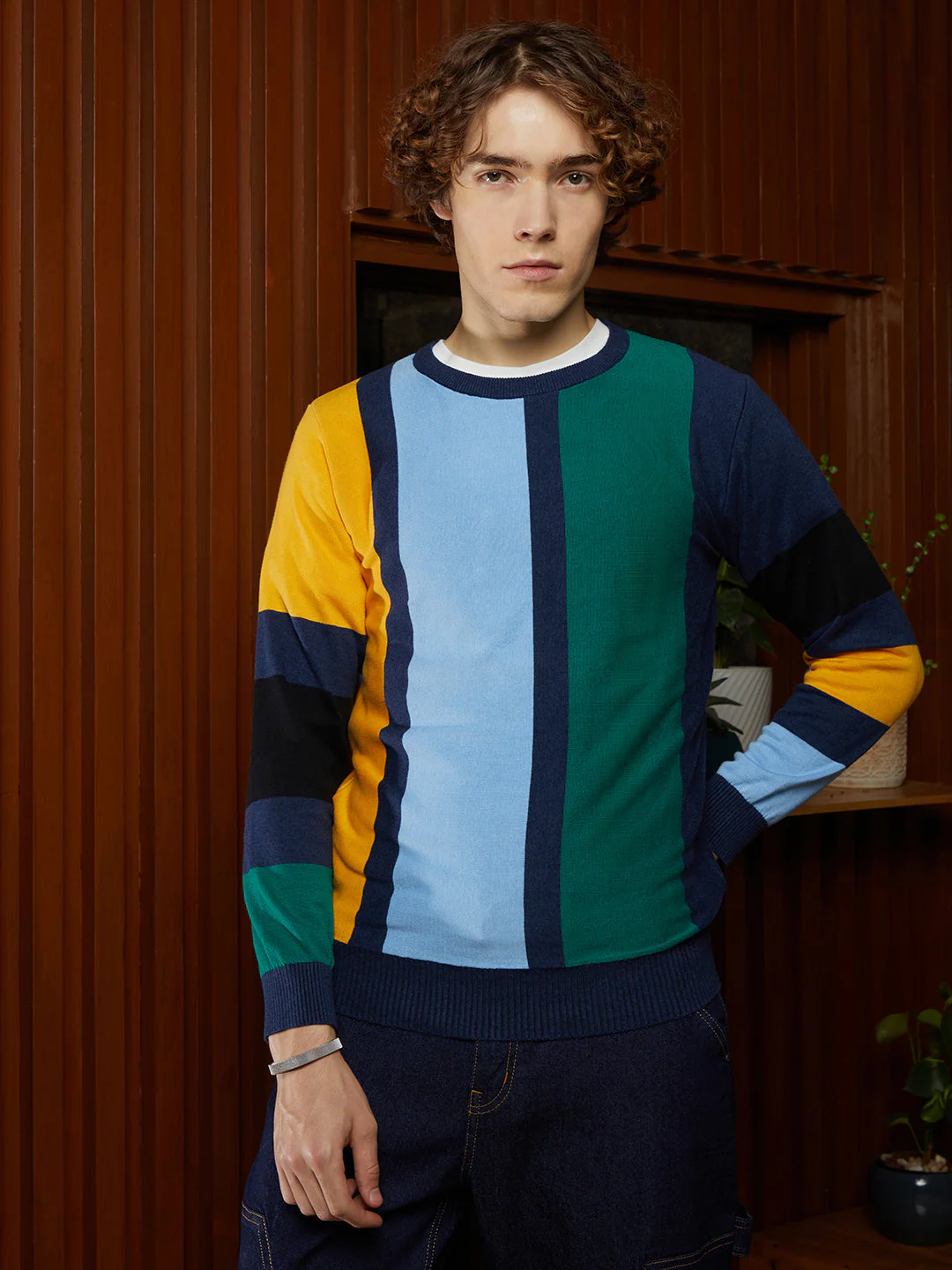 Known Contrast Panel Pullover Sweater - Image 2