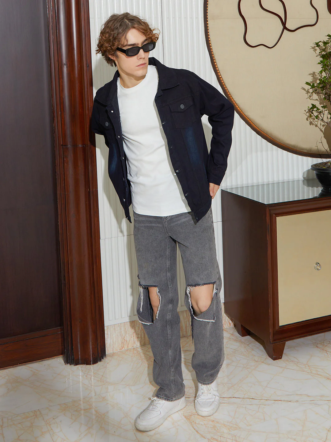 Known Dark-Wash Relaxed Denim Jacket - Image 6