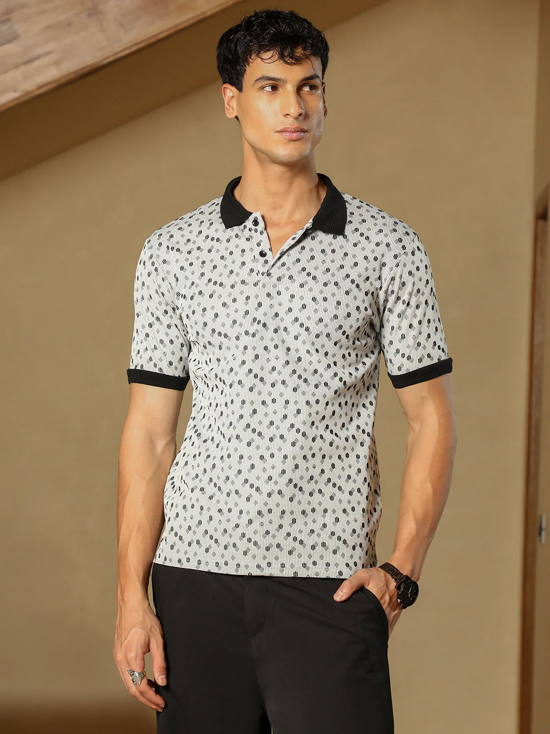 Known Shadowed-Polka Polo T-Shirt - Image 2