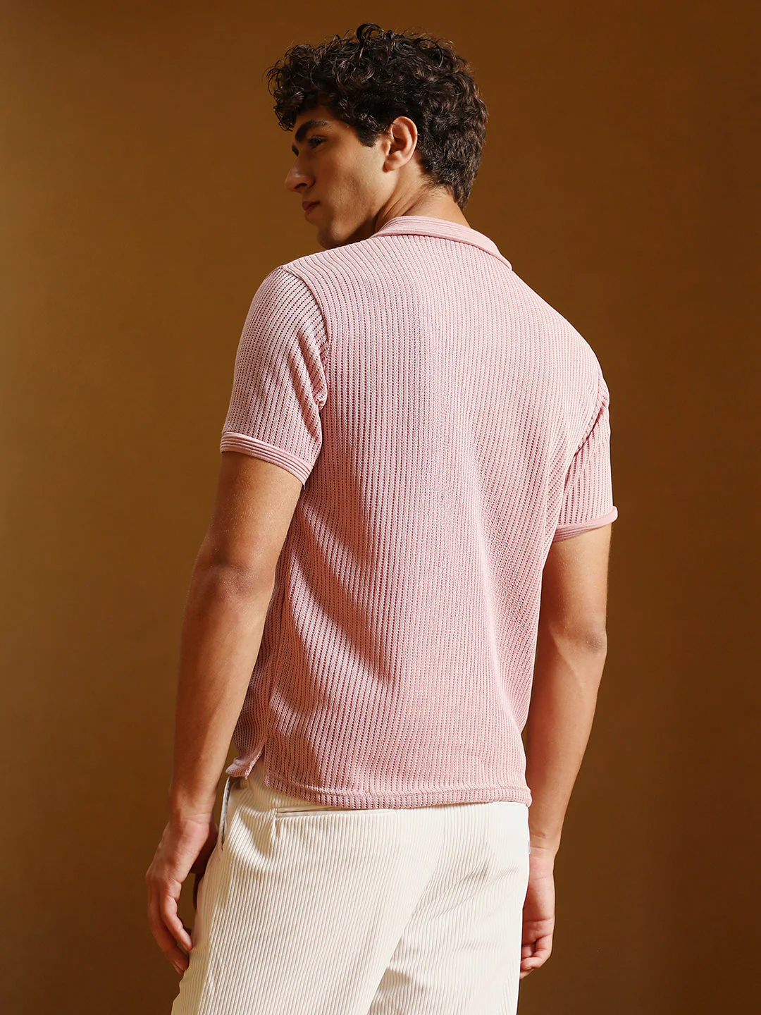 Known Solid Ribbed Polo T-Shirt - Image 4