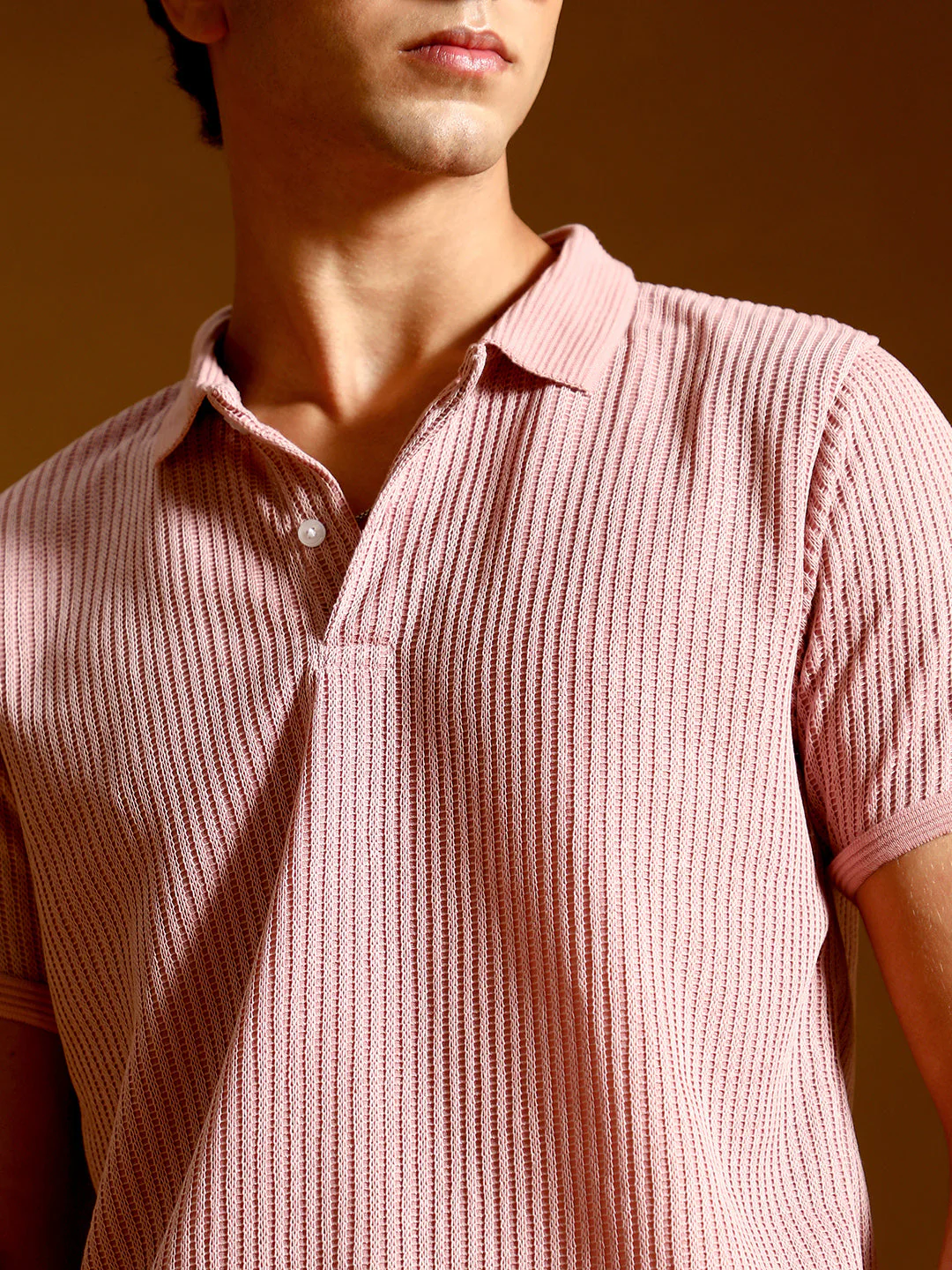 Known Solid Ribbed Polo T-Shirt - Image 7