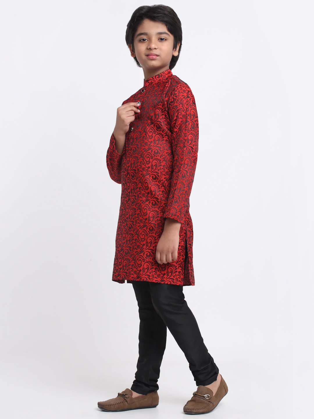 KRAFT INDIA Boy's Jacquard Woven Design Kurta & Pyjama Set - Image 15