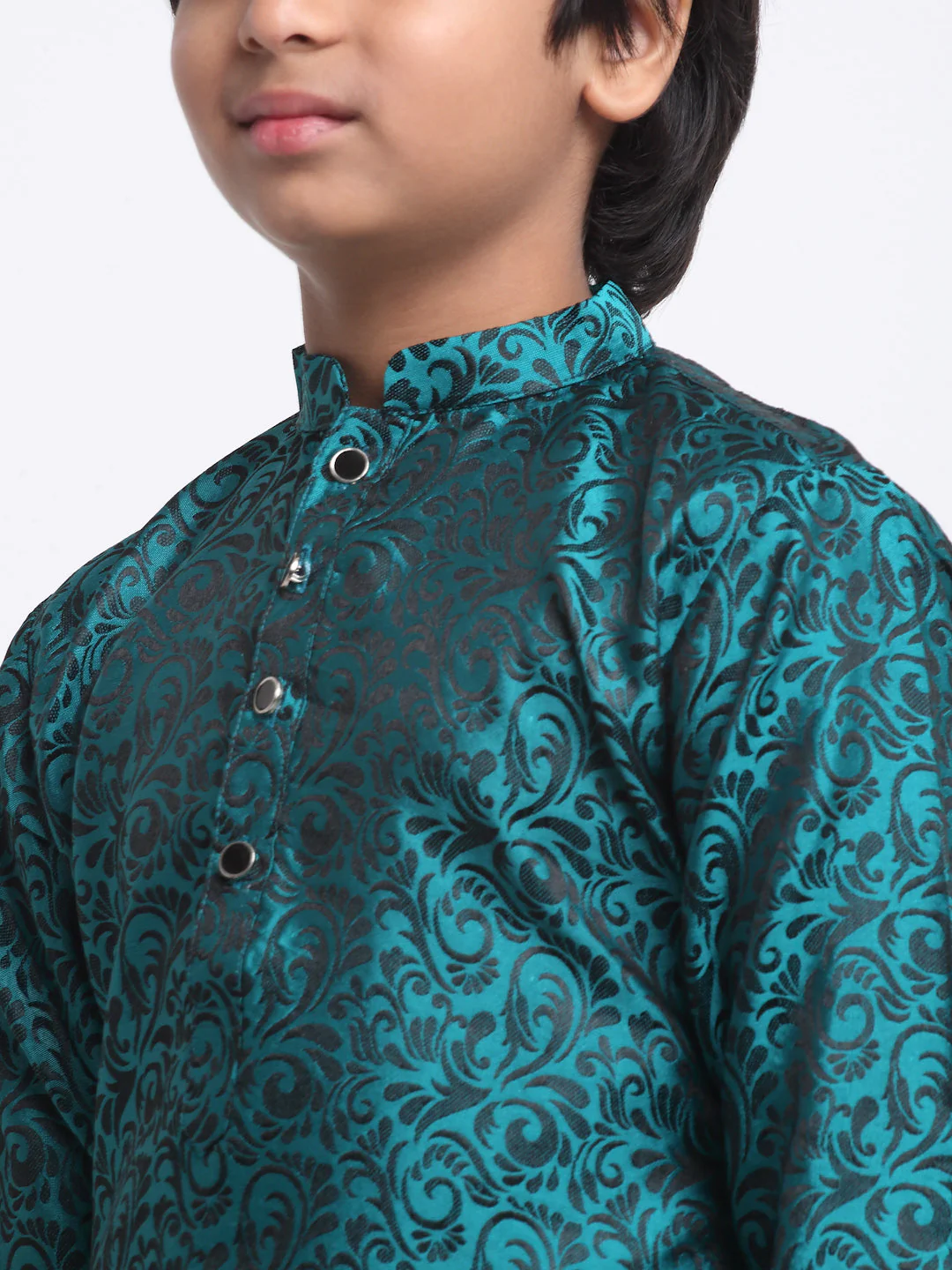 KRAFT INDIA Boy's Jacquard Woven Design Kurta & Pyjama Set - Image 4