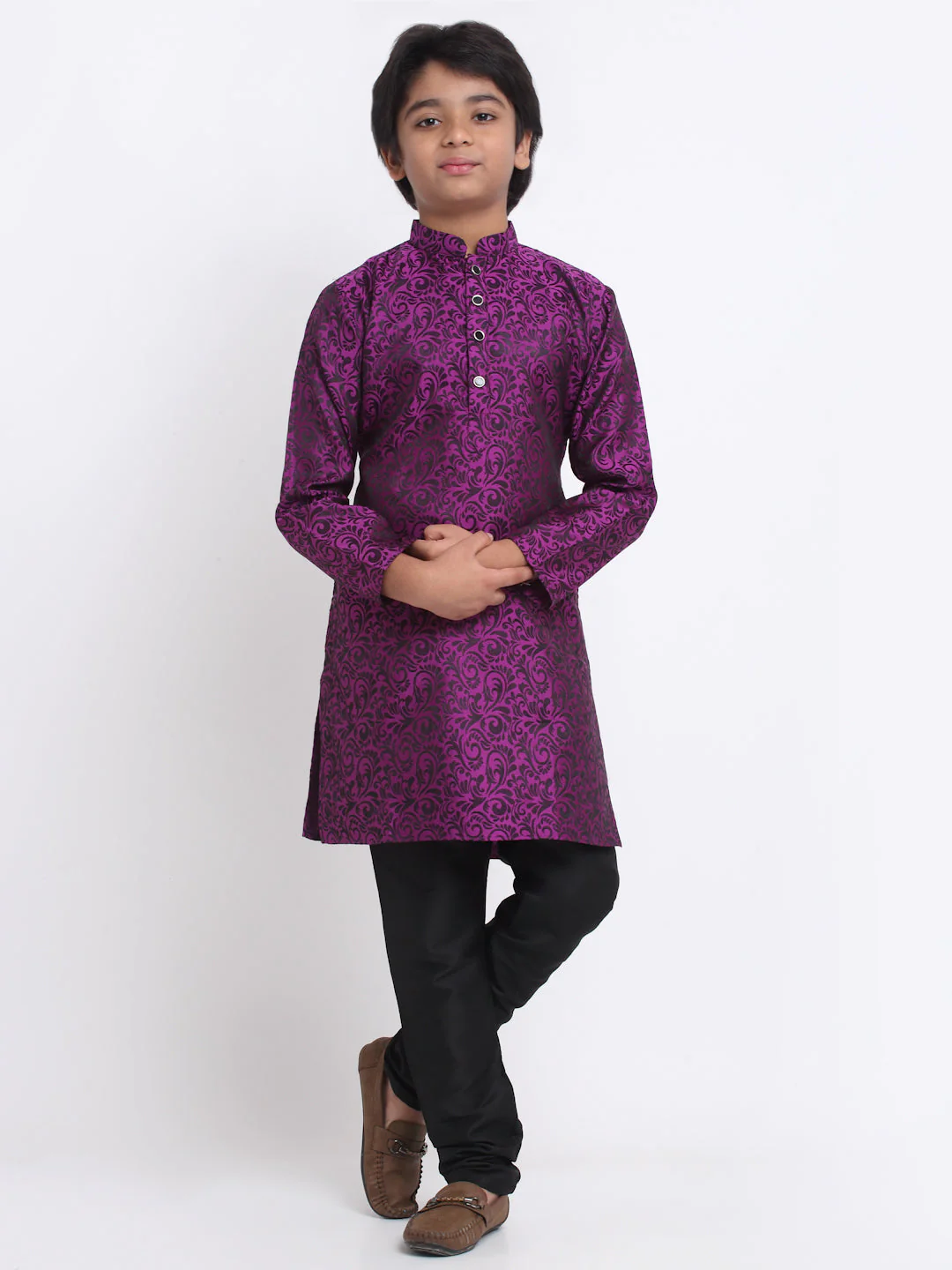 KRAFT INDIA Boy's Jacquard Woven Design Kurta & Pyjama Set - Image 7