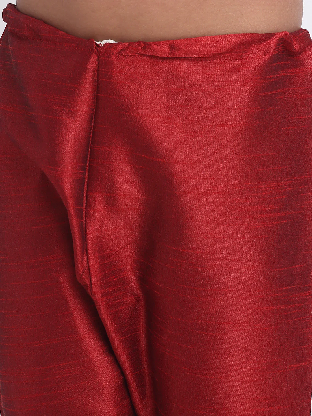 KRAFT INDIA Boys Maroon Silk Blend Kurta and Churidar with Jacquard Yellow Nehru jacket - Image 10