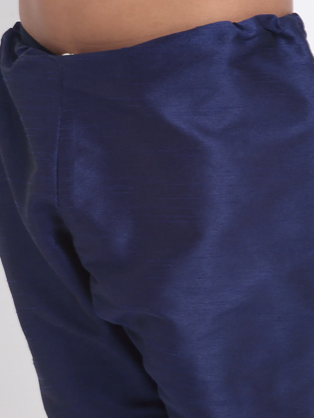 KRAFT INDIA Boys Navy Blue Silk Blend Kurta and Churidar with Jacquard Blue Nehru jacket - Image 10