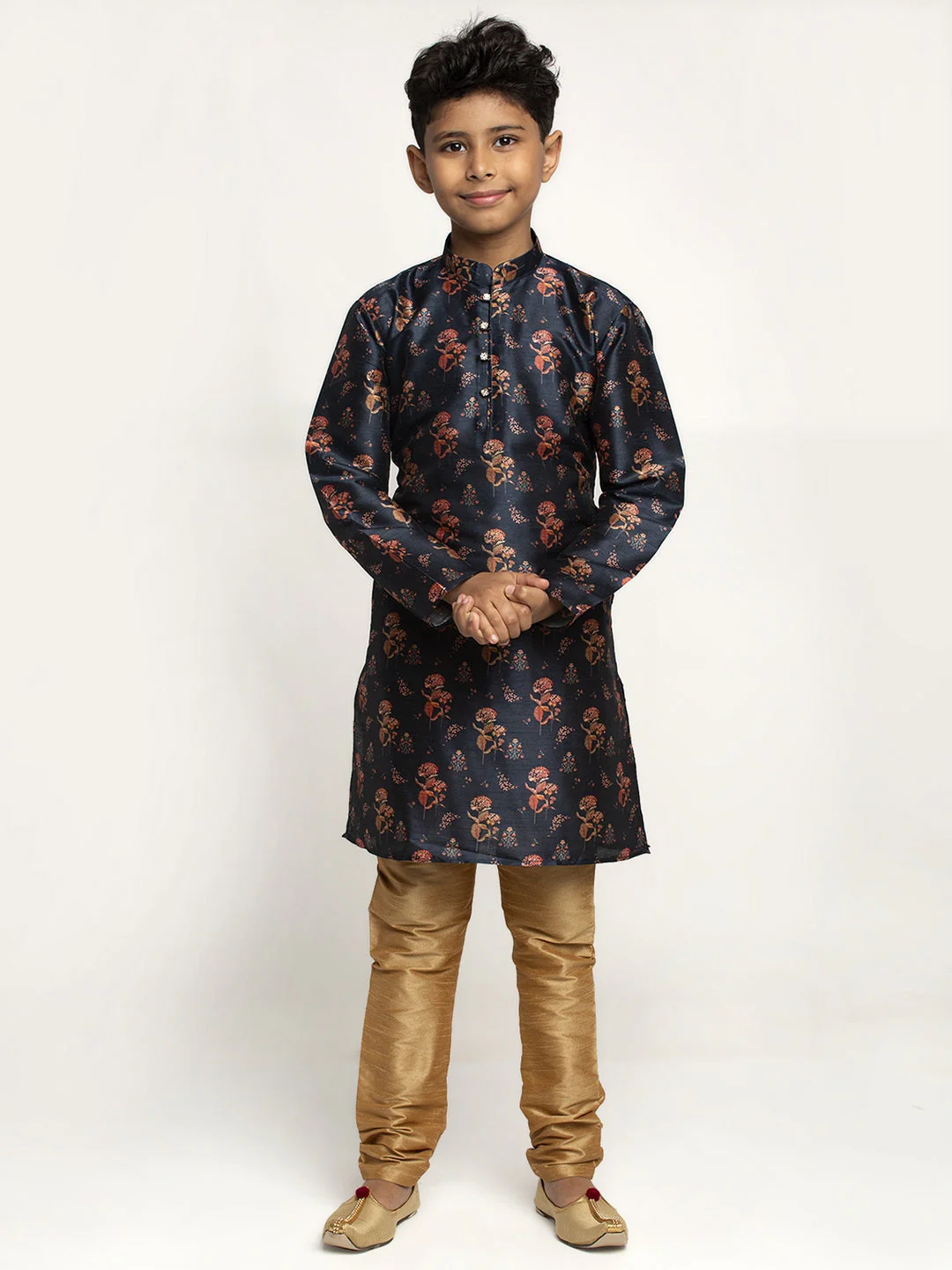 KRAFT INDIA Boy's Silk Blend Printed Kurta and Churidar - Image 36