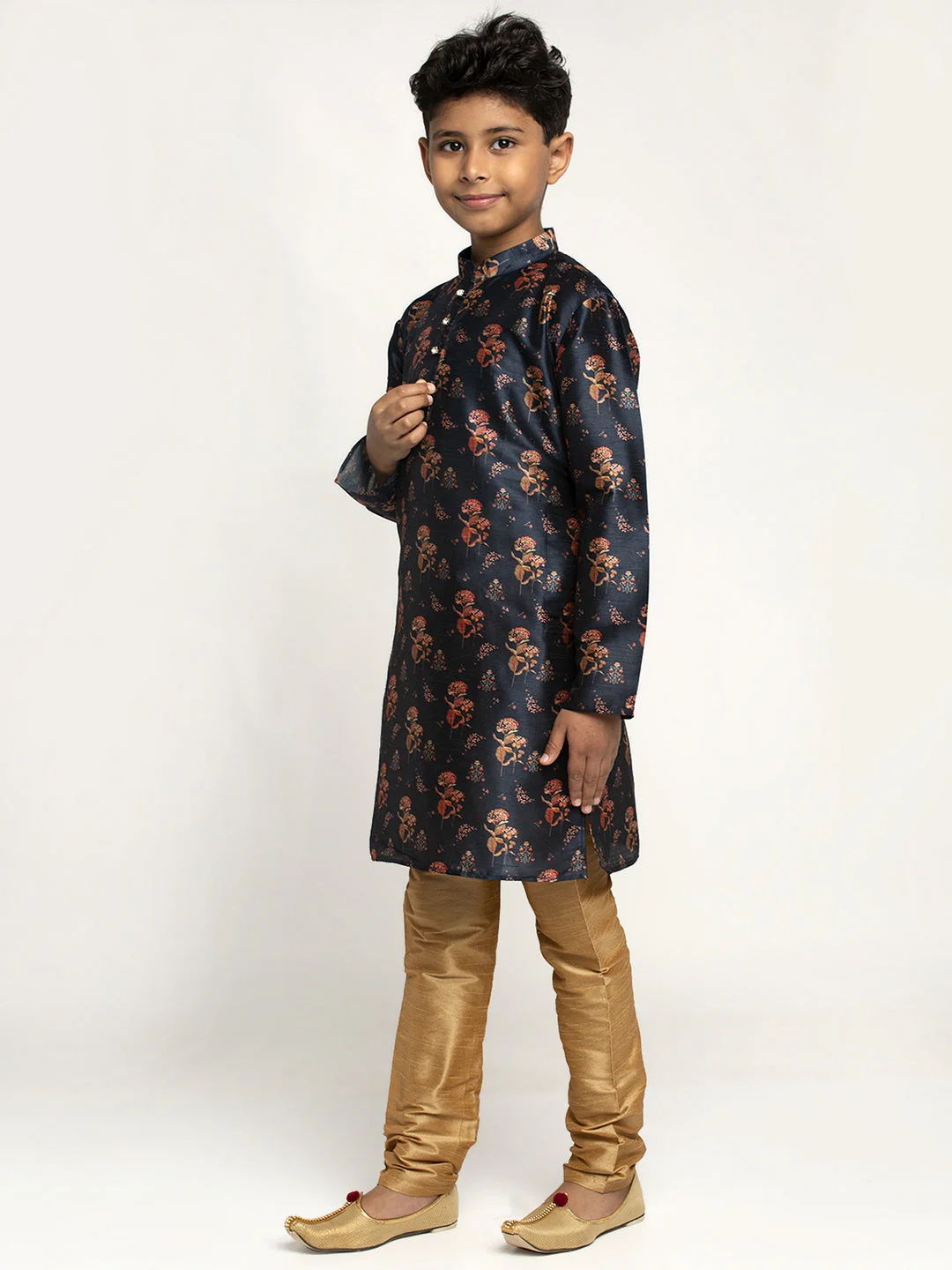 KRAFT INDIA Boy's Silk Blend Printed Kurta and Churidar - Image 38
