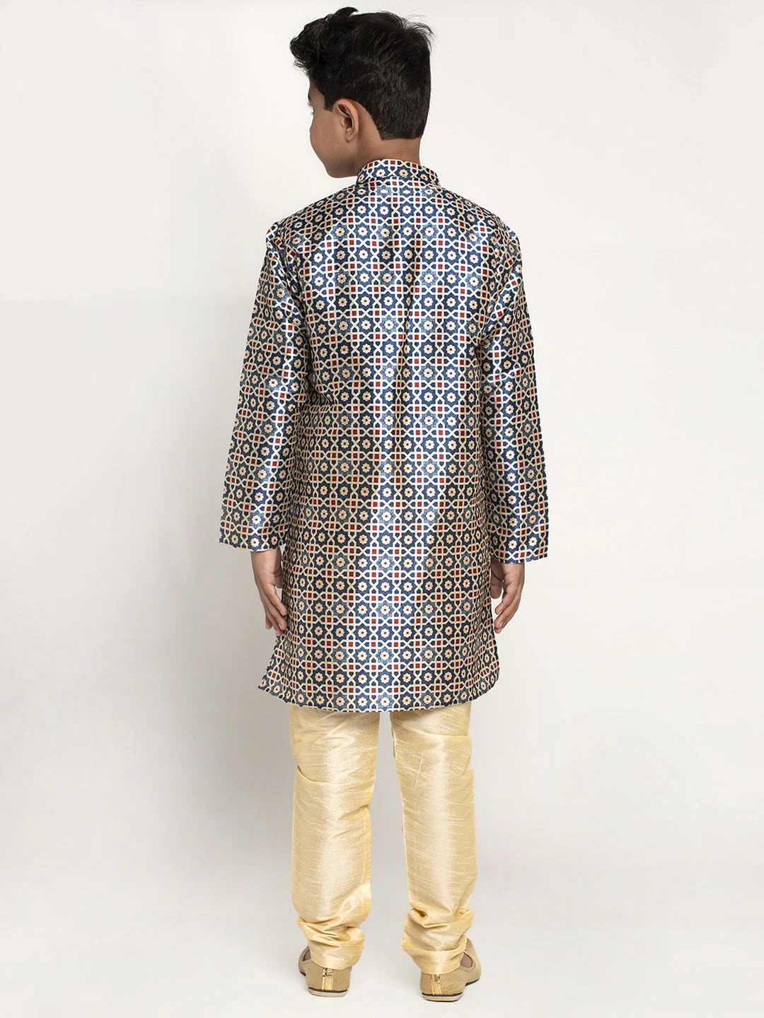 KRAFT INDIA Boy's Silk Blend Printed Kurta and Churidar - Image 7