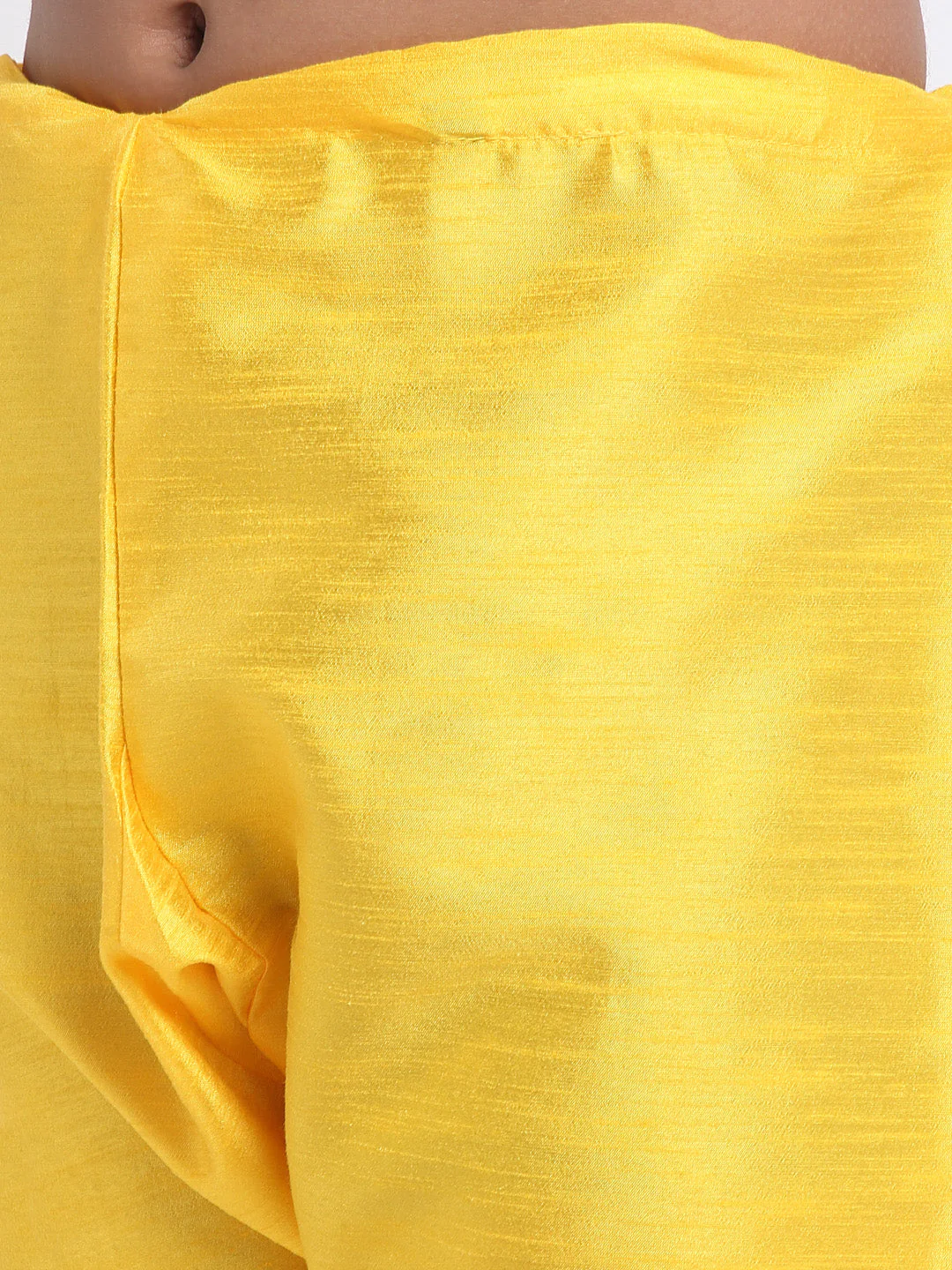 KRAFT INDIA Boys Yellow Silk Blend Kurta and Churidar with Jacquard Blue Nehru jacket - Image 10
