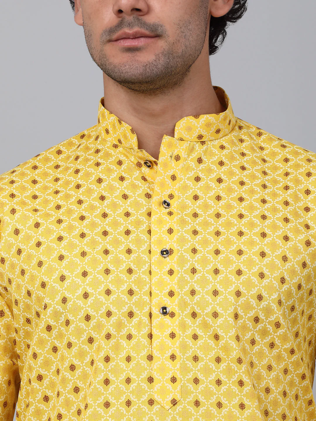 KRAFT INDIA Men Cotton Floral Printed Knee Length Kurta Only - Image 26