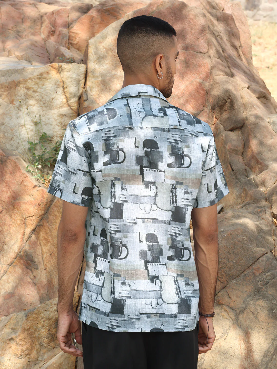 KRAFT INDIA Men Cotton Linen Cuban Collar Printed Casual Shirt - Image 22