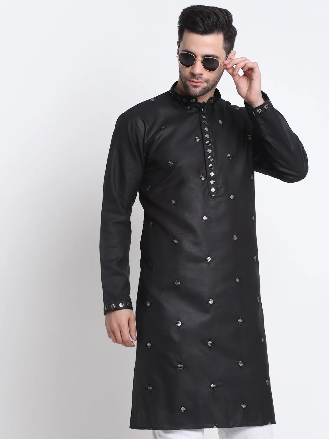 Kraft India Men Cotton Sequence Kurta Only - Image 12