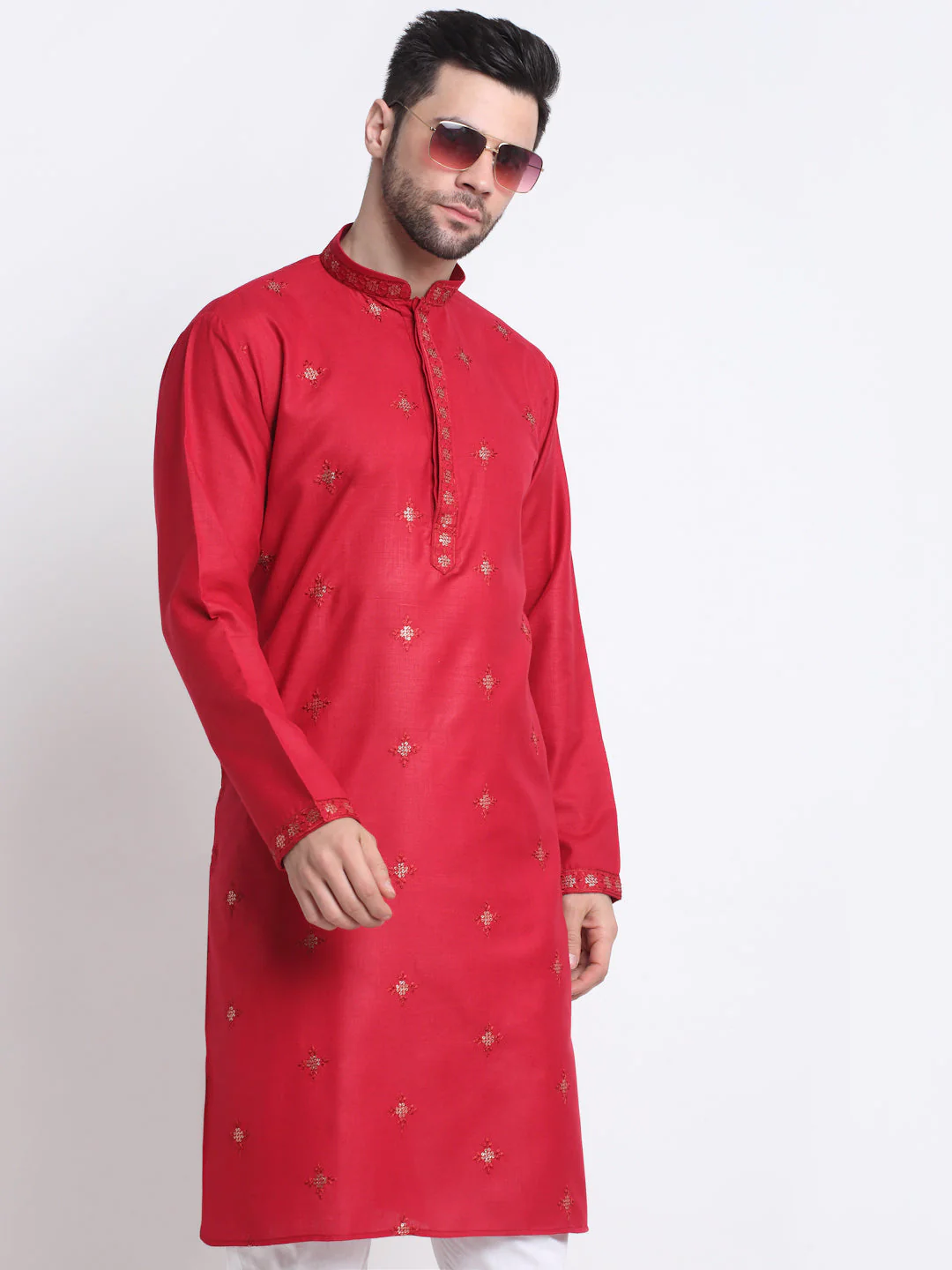 Kraft India Men Cotton Sequence Kurta Only - Image 23