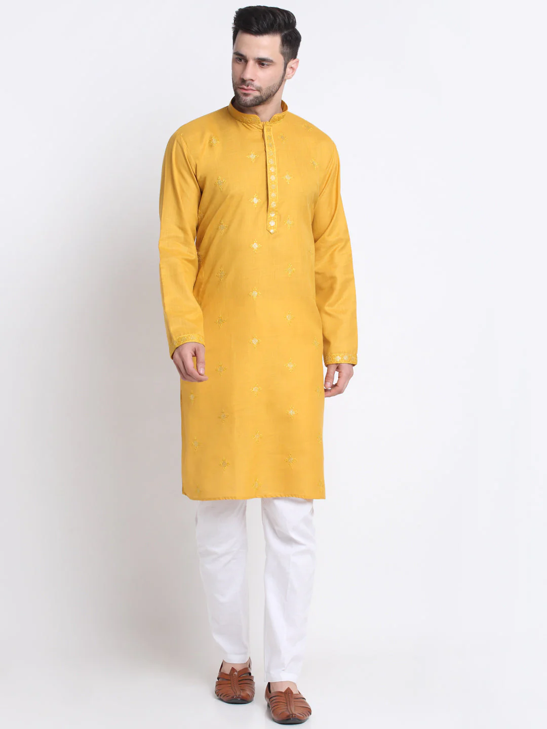 Kraft India Men Cotton Sequence Kurta Only - Image 25