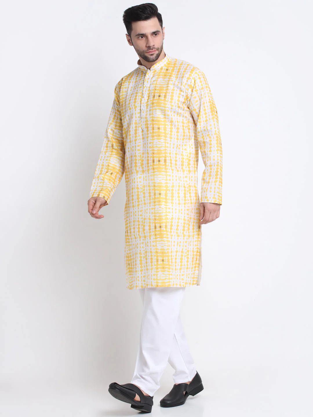 Kraft India Men Cotton Tie-Dye Print Kurta and Pyjama Set - Image 15