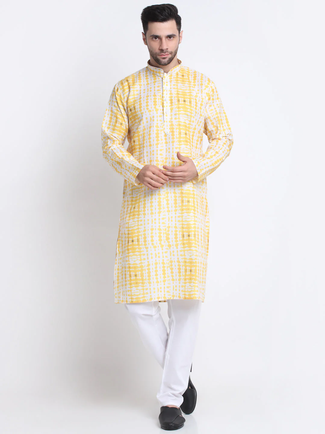Kraft India Men Cotton Tie-Dye Print Kurta and Pyjama Set - Image 17
