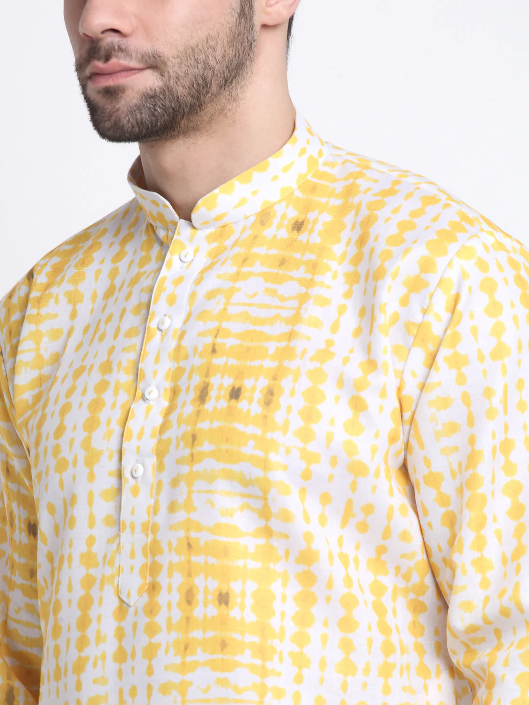 Kraft India Men Cotton Tie-Dye Print Kurta and Pyjama Set - Image 18