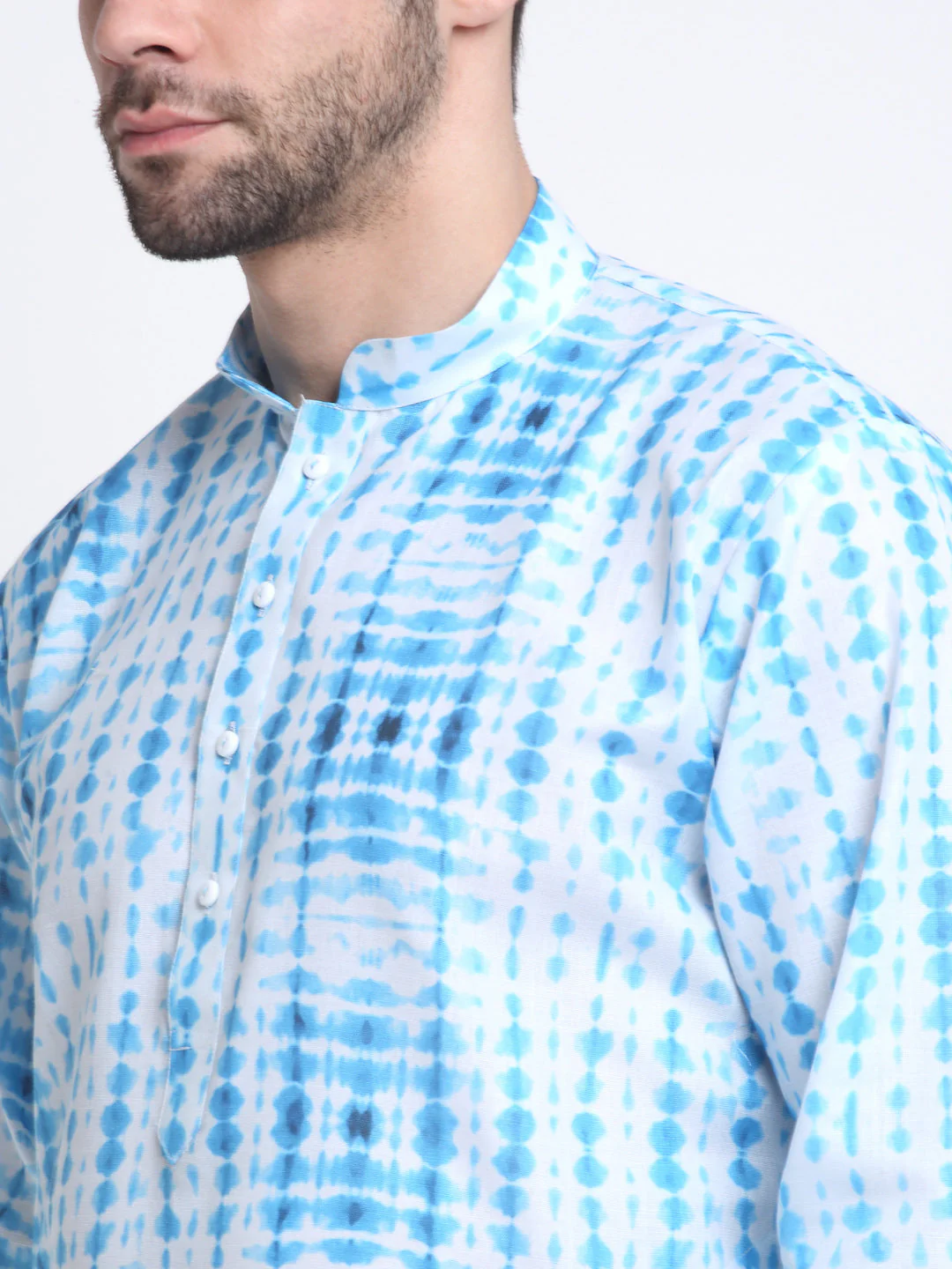 Kraft India Men Cotton Tie-Dye Print Kurta and Pyjama Set - Image 25