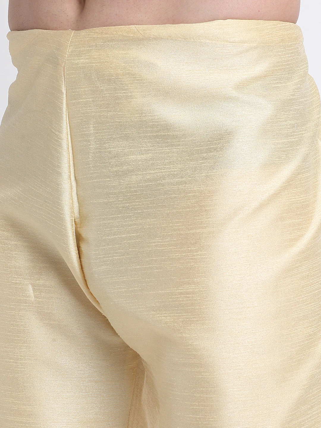 KRAFT INDIA Men Fawn Silk Kurta & Churidar With Sequenced Nehru Jacket - Image 9