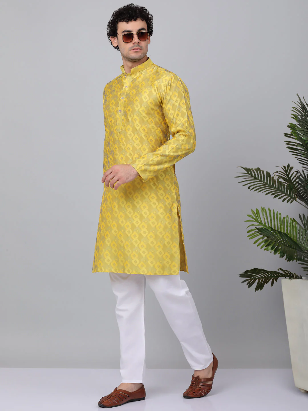 KRAFT INDIA Men Jacquard Knee Length Kurta Only - Image 19